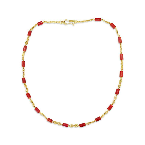 Gold sales coral pendant