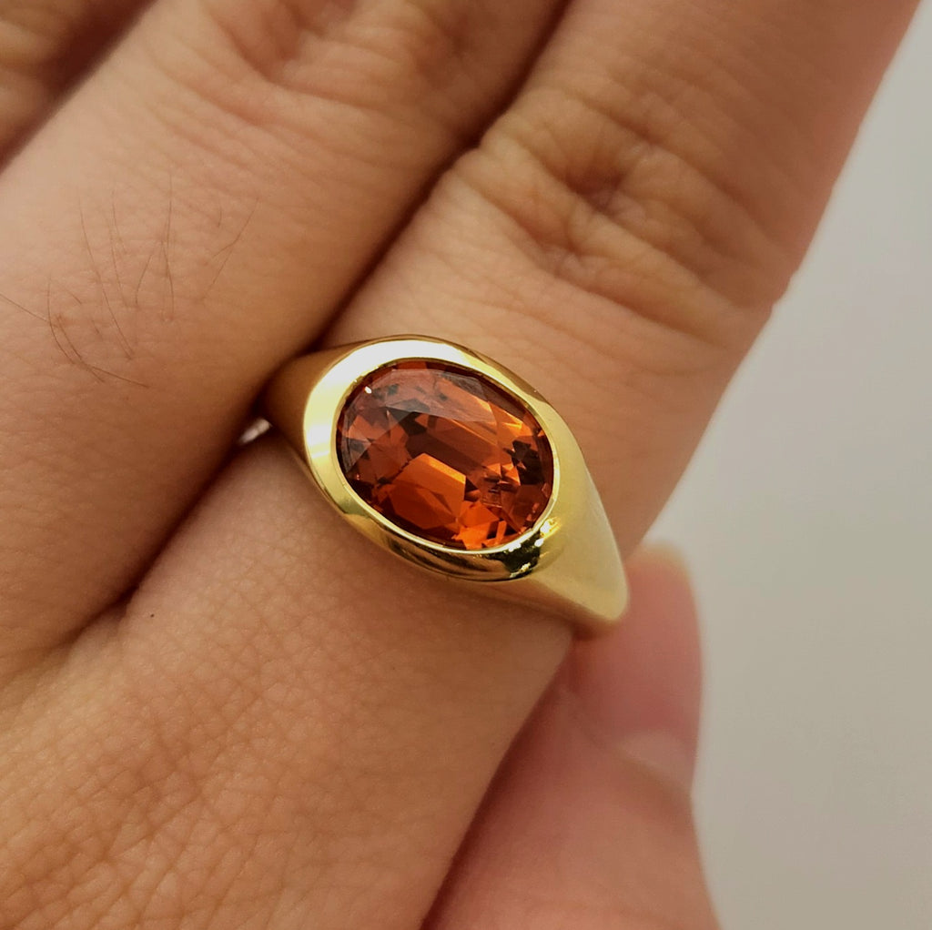 Spessatite Garnet Ring
