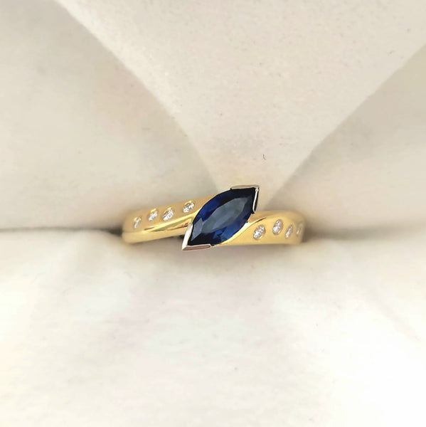 Australian Sapphire & Diamond Ring