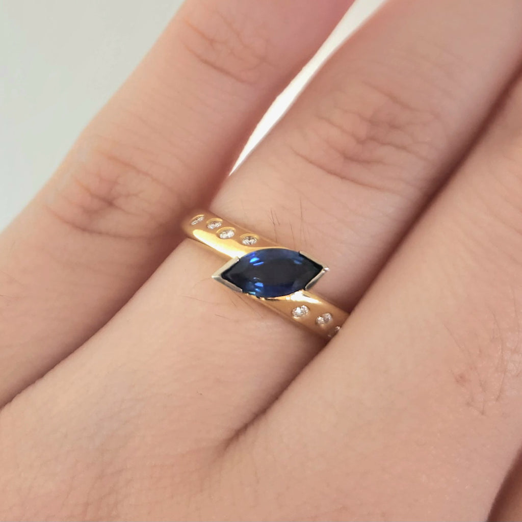 Australian Sapphire & Diamond Ring