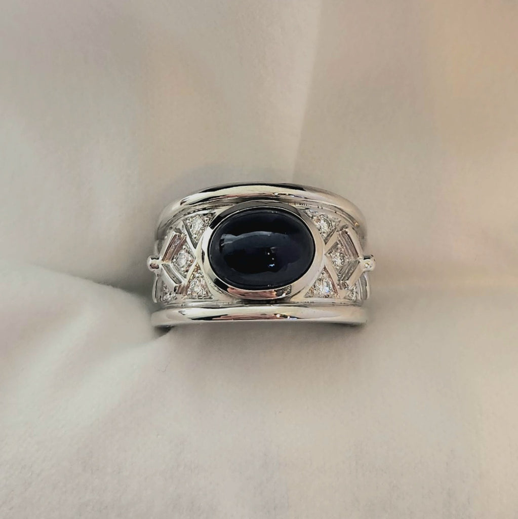Sapphire & Diamond White Gold Ring