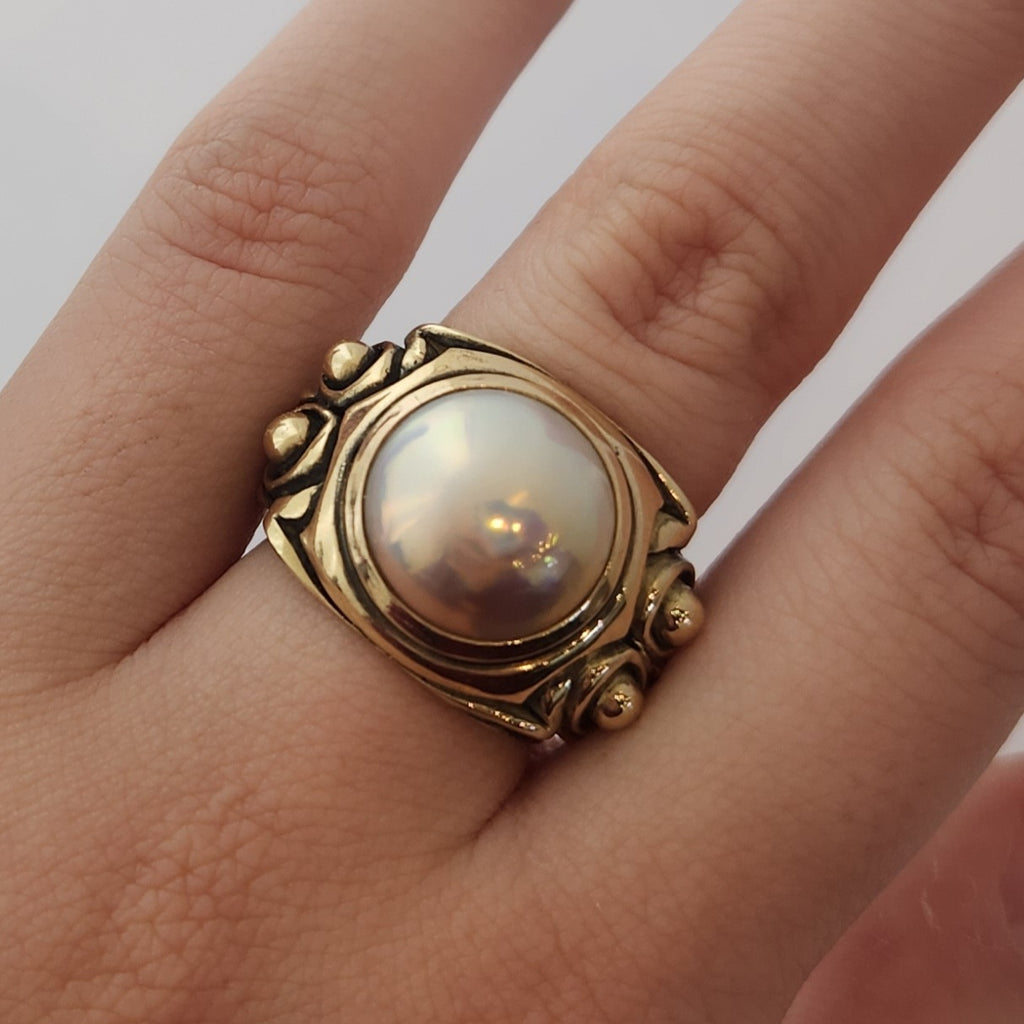 Pink Mabe Ornate Ring