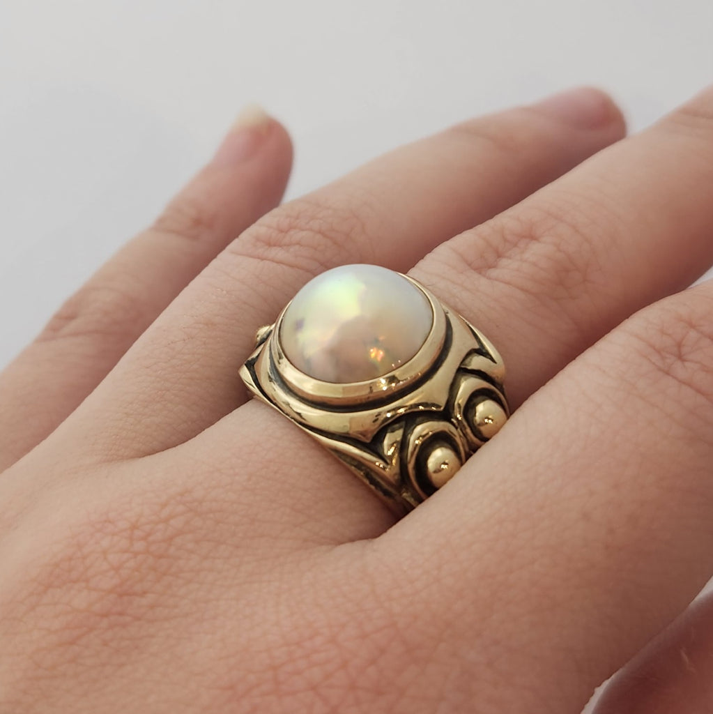 Pink Mabe Ornate Ring