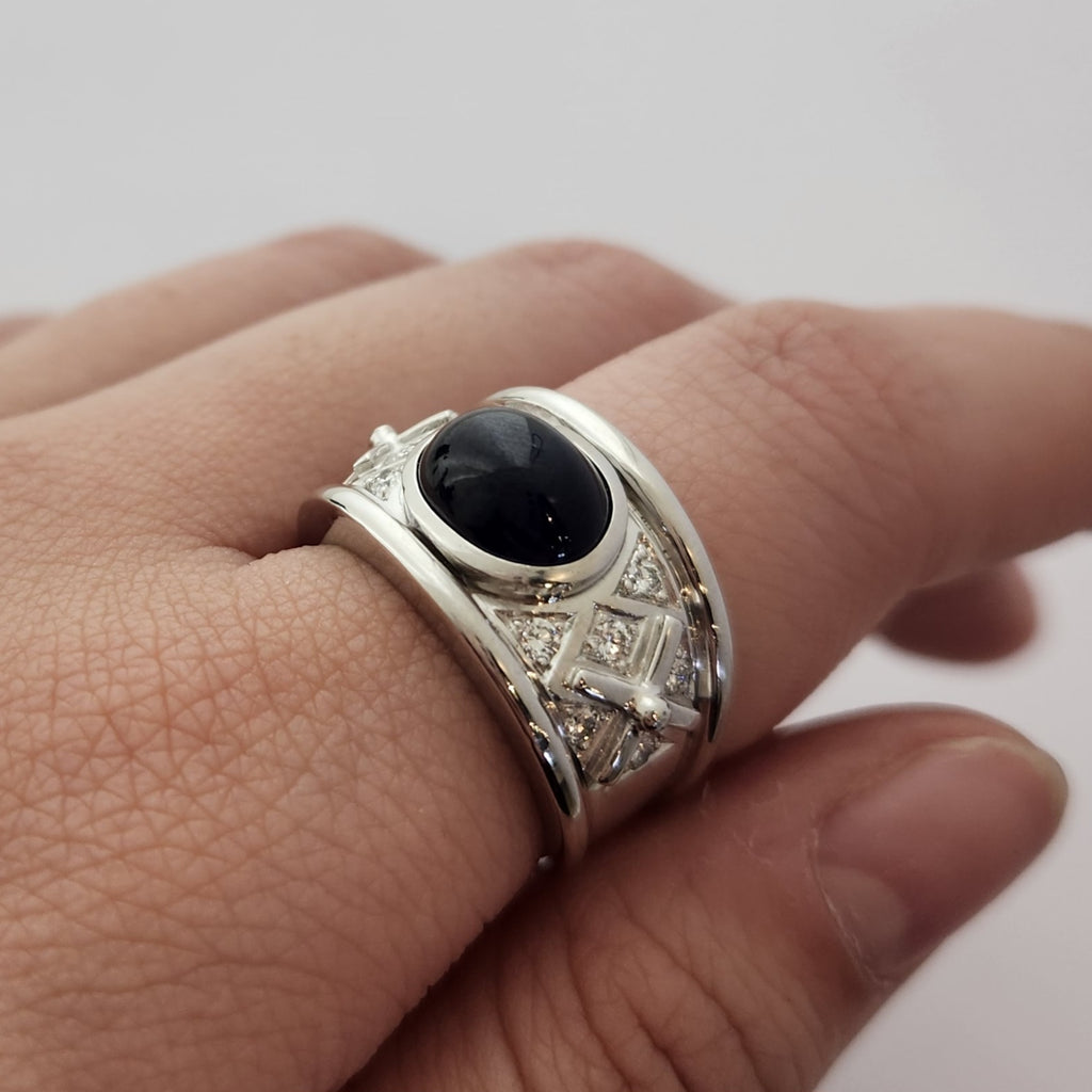 Sapphire & Diamond White Gold Ring