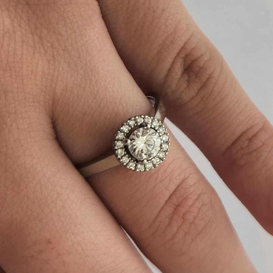 Halo set Diamond Ring