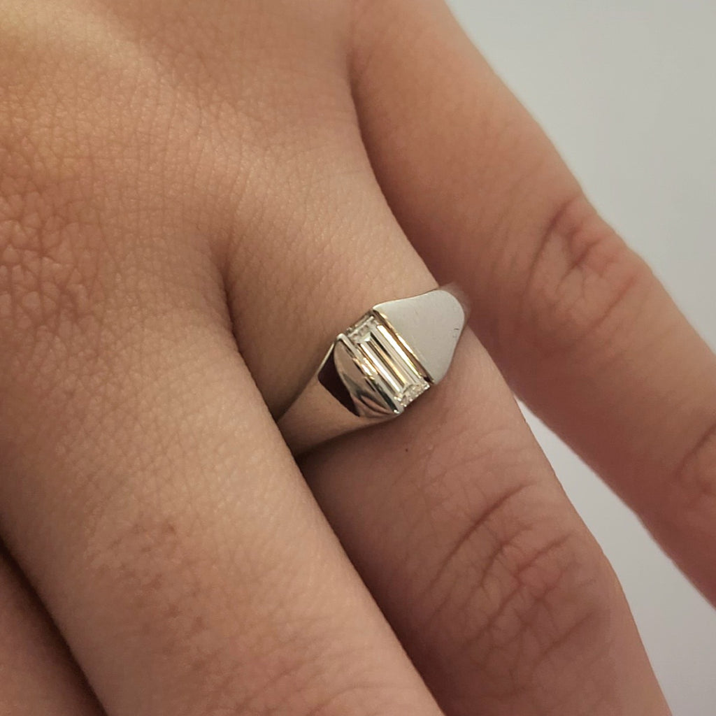 Baguette Diamond Centre Stone Ring