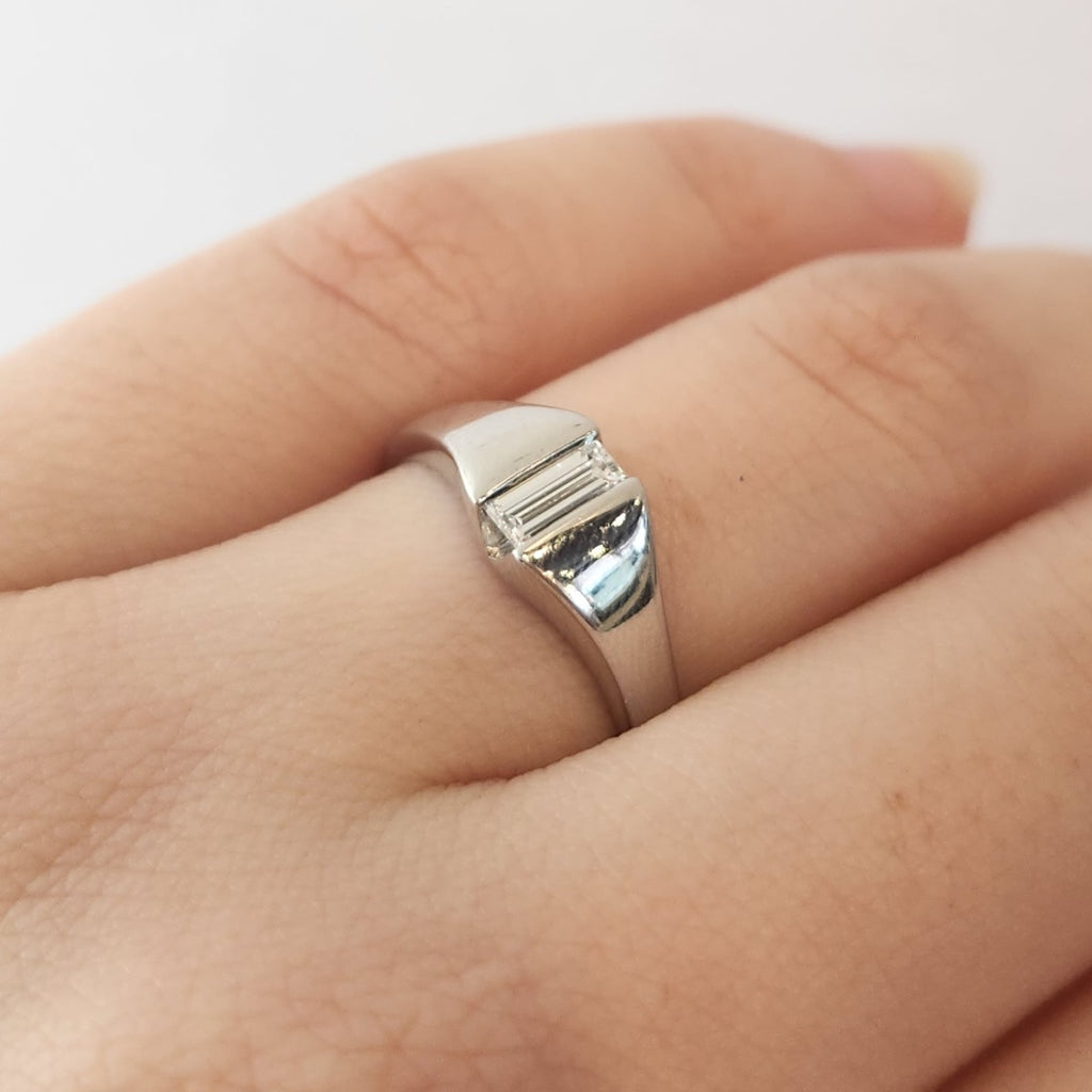 Baguette Diamond Centre Stone Ring