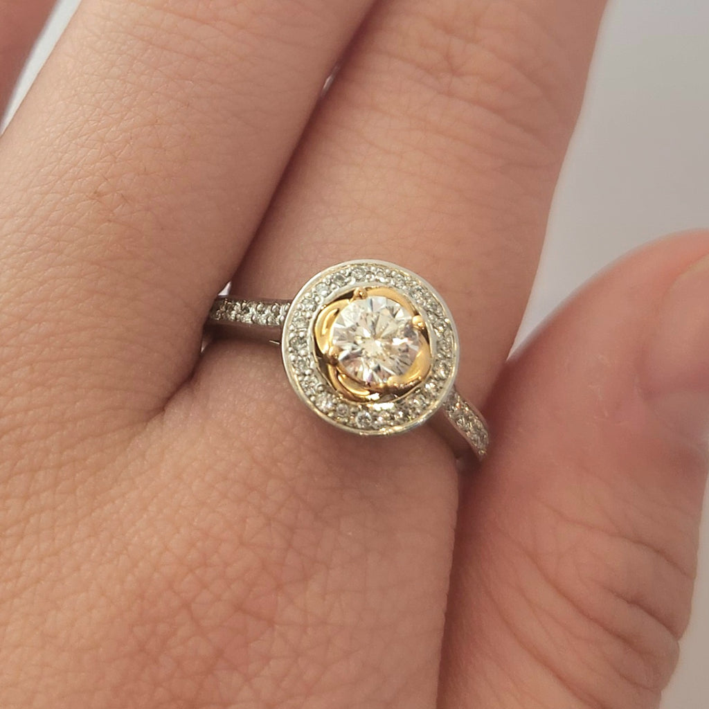 White & Rose Gold RBC Diamond Ring