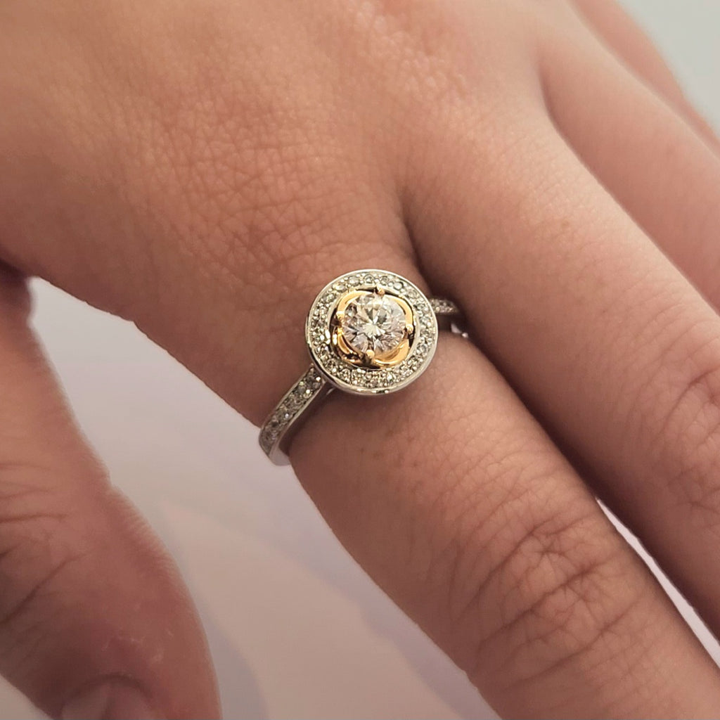 White & Rose Gold RBC Diamond Ring