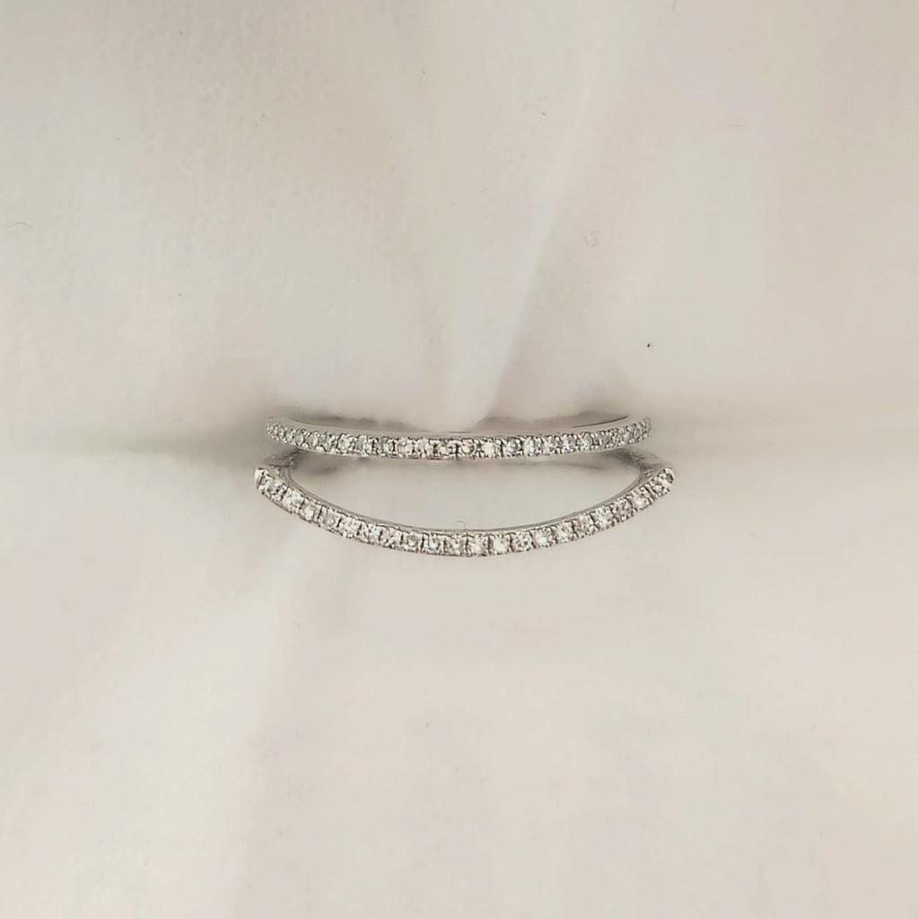 2 Band Pave Diamond Ring