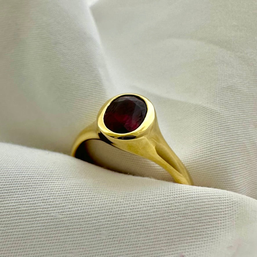 Handmade Ruby Signet Ring