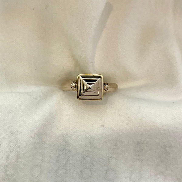 Two Tone Pyramid Ring