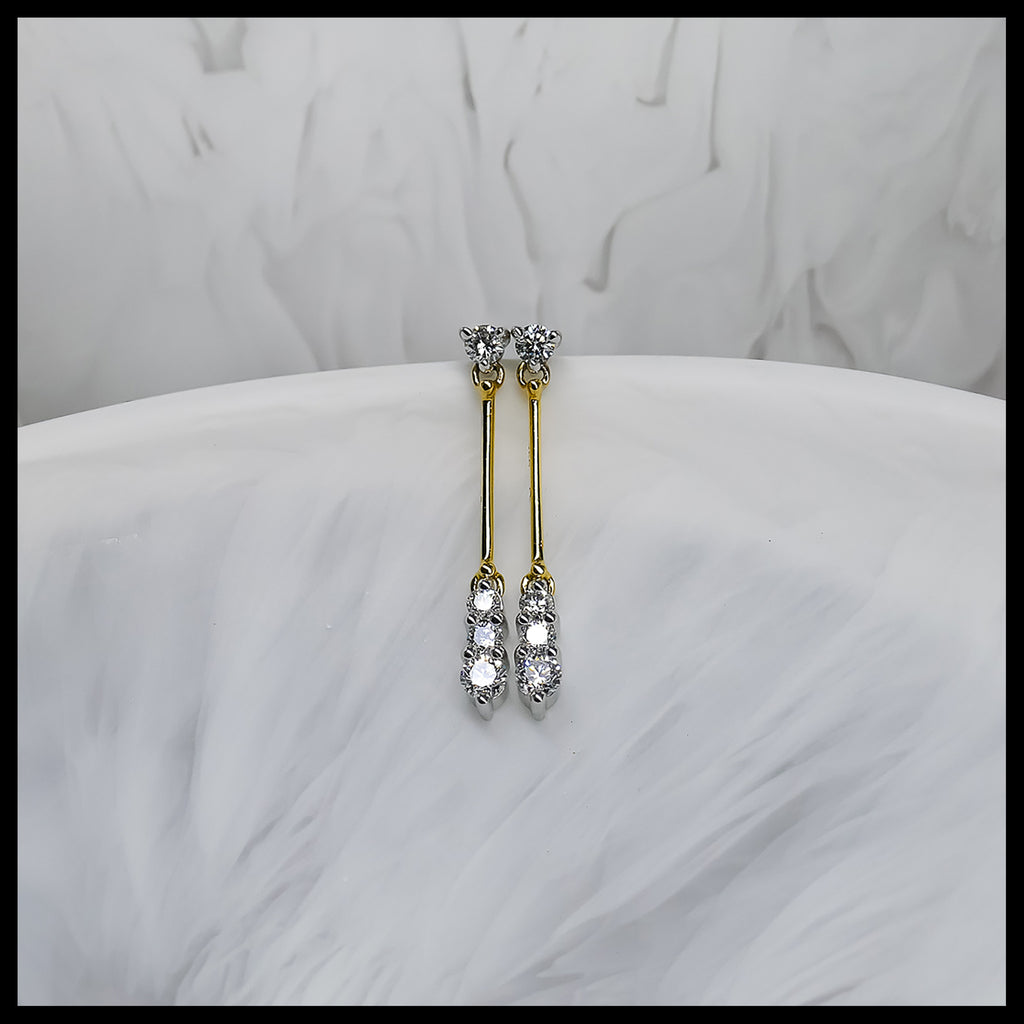 Diamond Drop Stud Earrings